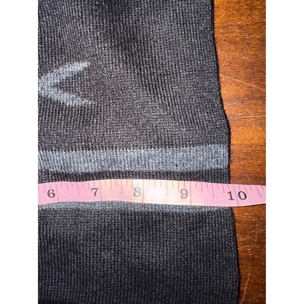 Michael Kors Mens Black Gray MK‎ Logo Knit Winter Scarf Striped Acrylic